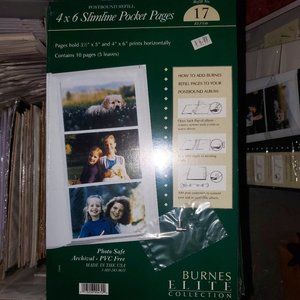 Burnes Elite Collection - 4x6 Slimline Pocket Album 10 Refill Pages #17 (3 Pack)